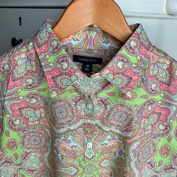 Lands’ End Paisley Blouse. Size 10 - Picture 3 of 6